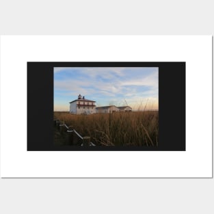 Point Lookout Lighthouse with the buoy and coal sheds Posters and Art